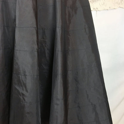 Vintage 1950's Petticoat | Black Nylon with Tiered Red Ruffled Padding | Miss X, Saramae | Size MED - Daggers & Dames