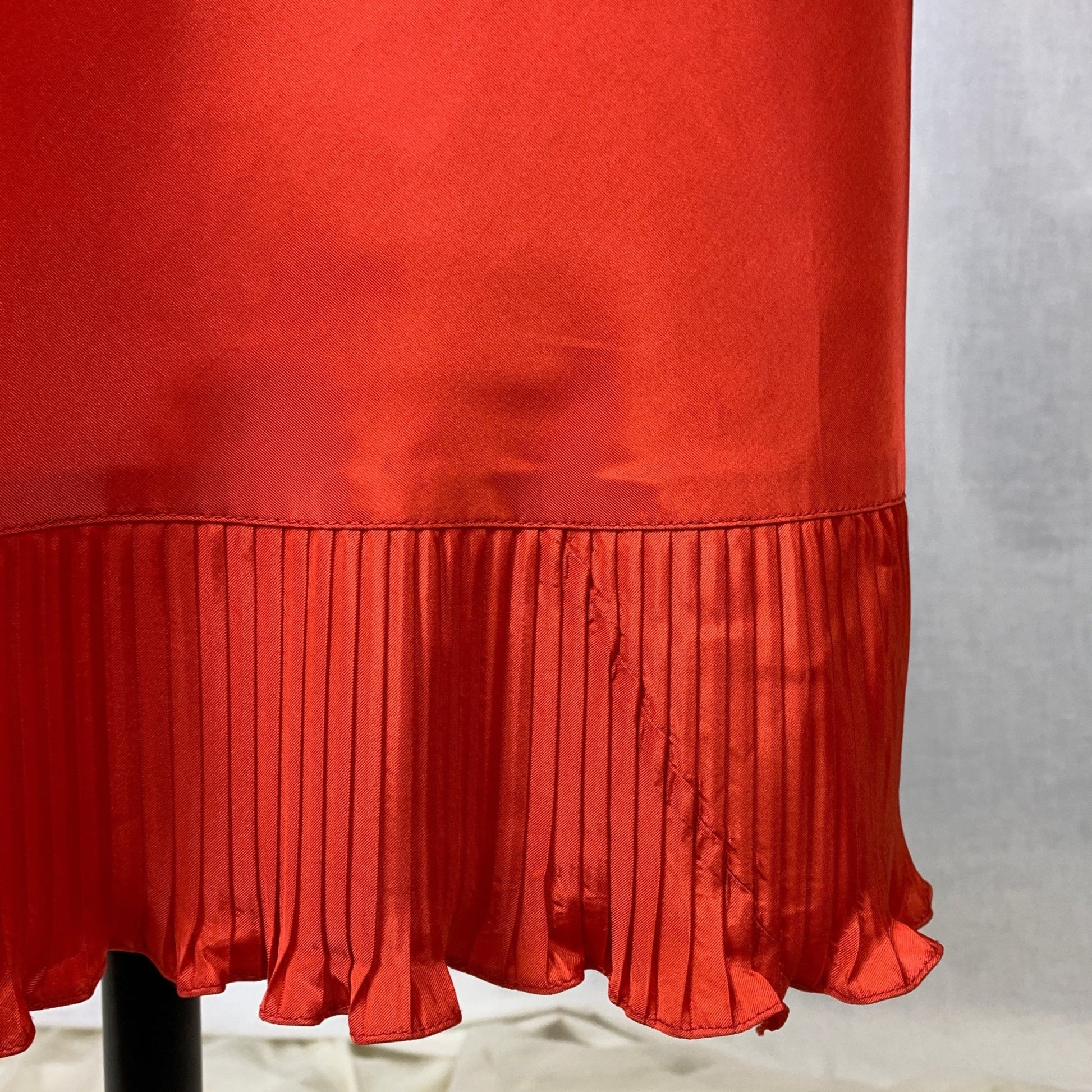 Vintage 1950's Slip | Bright Cherry Red Rayon with Crystal Pleat Hem | Size M, LG | Val Mode - Never Worn - Daggers & Dames