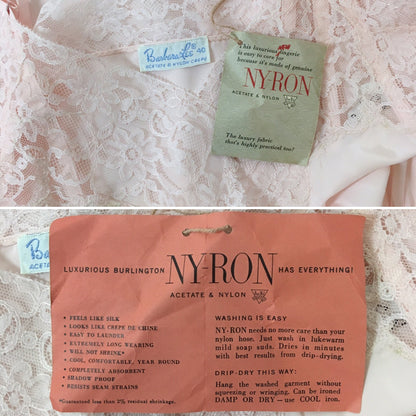 Vintage 1950's Slip | Palest Pink Acetate & Nylon Crepe with Lace | Barbara Lee -New with Tags | Size LG - Daggers & Dames