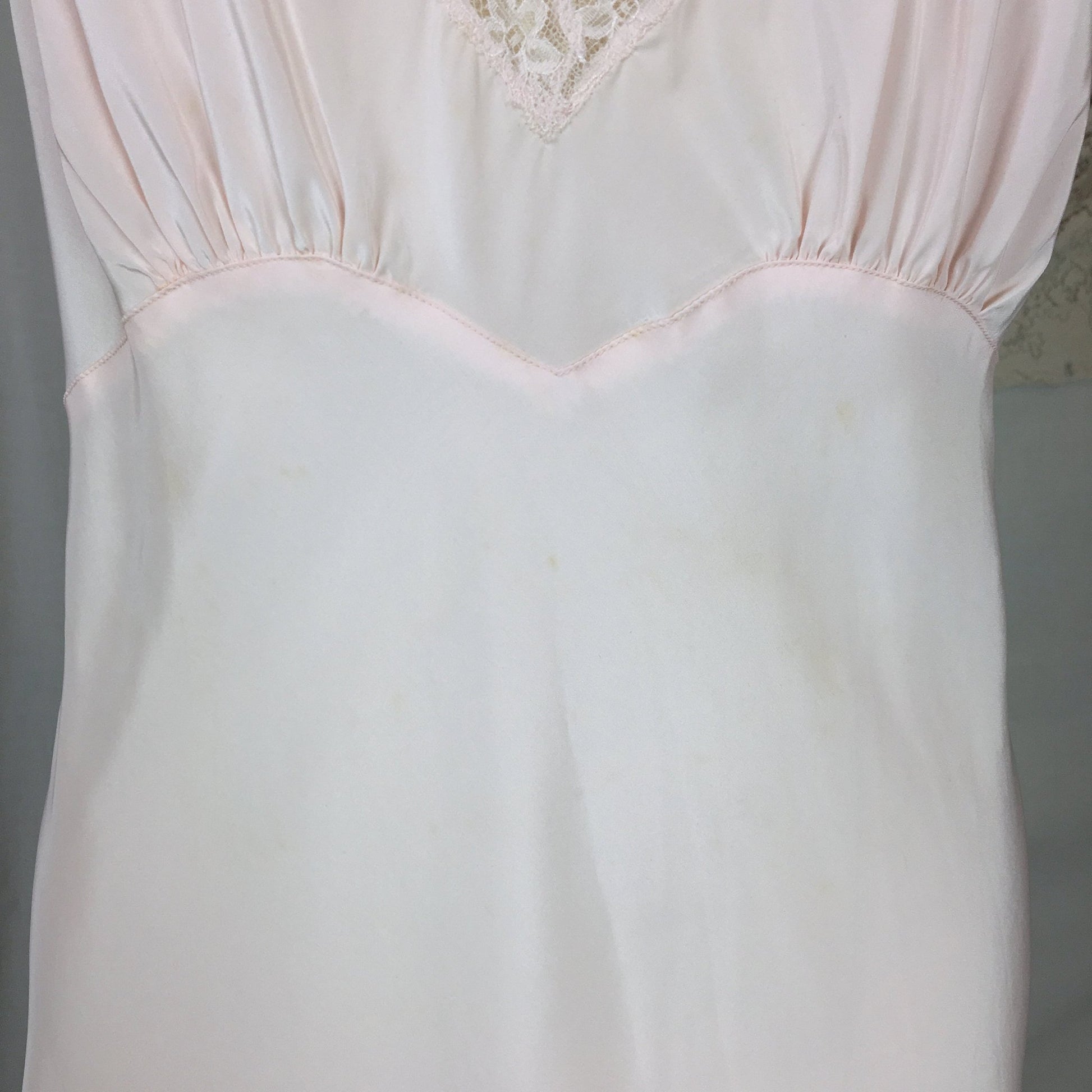 Vintage 1950's Slip | Palest Pink Acetate & Nylon Crepe with Lace | Barbara Lee -New with Tags | Size LG - Daggers & Dames
