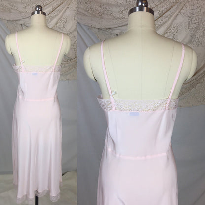 Vintage 1950's Slip | Palest Pink Acetate & Nylon Crepe with Lace | Barbara Lee -New with Tags | Size LG - Daggers & Dames