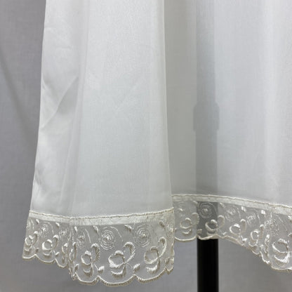 Vintage 1950's Slip | Sheer White Nylon with Floral Embroidered Chiffon | Size 34 Bust, S | Pembrook, Never Worn - Daggers & Dames