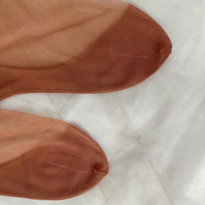 Vintage 1950's Stockings | Full Fashioned Tan Nylon with Exposed Seams & Original Box | Size 8.5, 9 | Corliss Hosiery - Daggers & Dames
