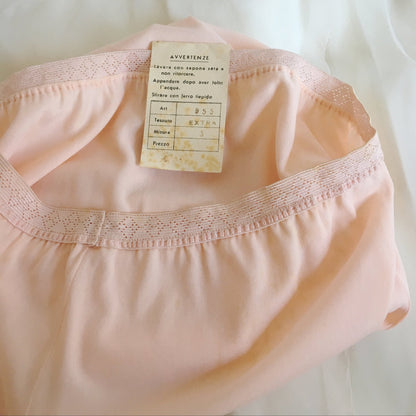 Vintage 1950's Tap Pants | Powder Pink Nylon with Black Embroidery | New Old Stock | High Waist Panties | Italian Lingerie | Size M - Daggers & Dames