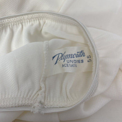 Vintage 1950's Tap Pants | White Acetate with Embroidered Chiffon | Size XS, S | Plymouth - Daggers & Dames