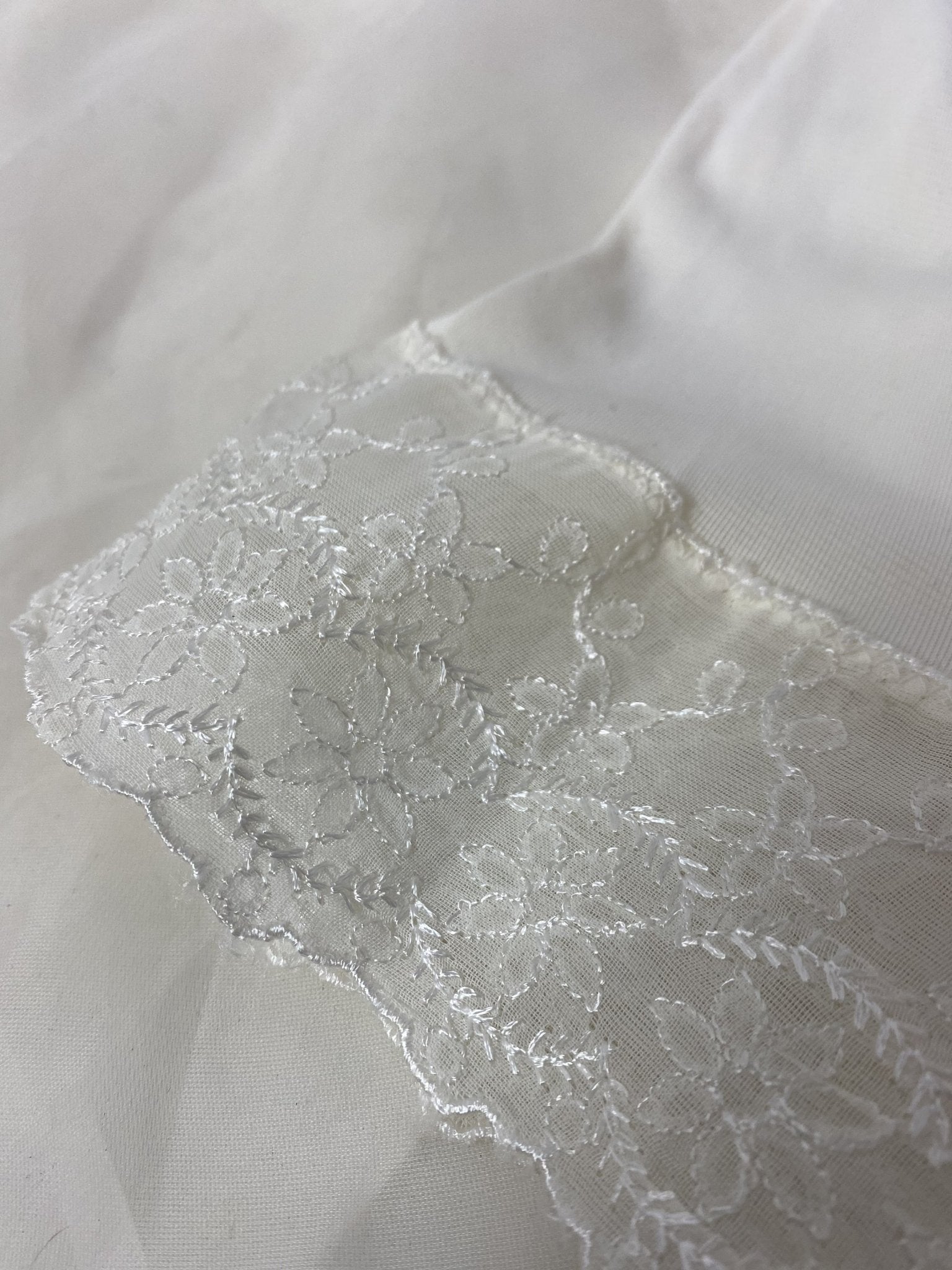 Vintage 1950's Tap Pants | White Acetate with Embroidered Chiffon | Size XS, S | Plymouth - Daggers & Dames