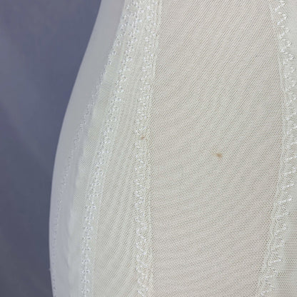 Vintage 1960's All in One Girdle | Pale Yellow & White Lycra Double Tulip Control with Bullet Cups | Size 34 B, S | Vanity Fair - Daggers & Dames