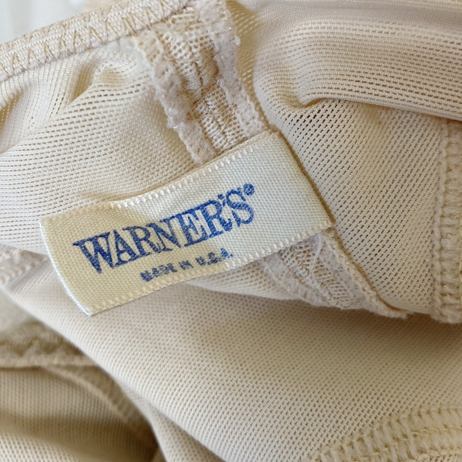 Vintage 1960's All in One Girdle | Warm Nude Power Mesh with Lace Ruffles & Bullet Cups | Size 34 C, 36 B | Warners| - Daggers & Dames