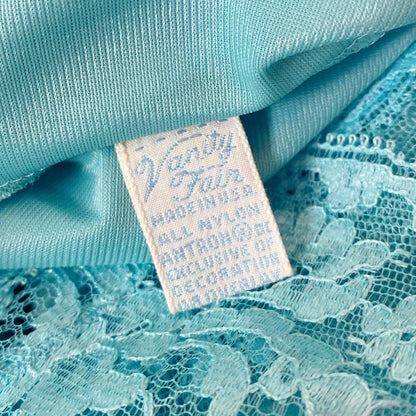 Vintage 1960's Babydoll Nightgown | Bold Cerulean Blue Nylon Chiffon with Lace | Size M, LG | Vanity Fair - Daggers & Dames