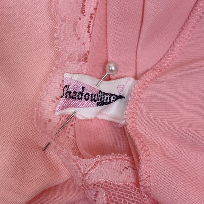 Vintage 1960's Babydoll Nightgown | Bright Bubblegum Pink Nylon Chiffon with Lace | Size M, LG | Shadowline - Daggers & Dames