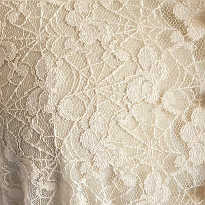 Vintage 1960's Dressing Gown Robe | Baby Blue Nylon with Ivory Spiderweb Lace | Size XS, S | Miss Elaine - Daggers & Dames