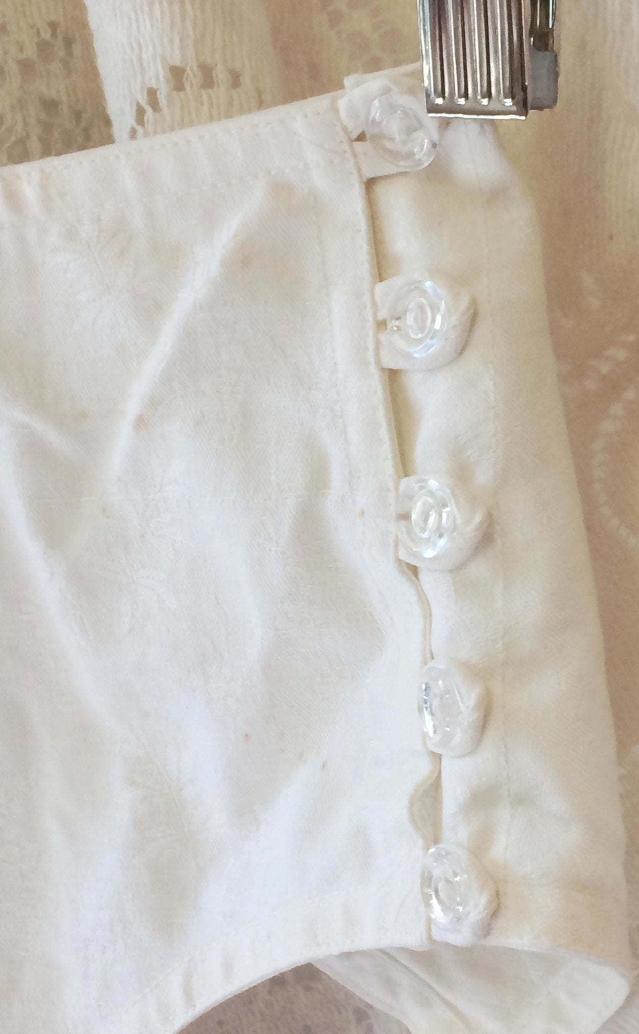Vintage 1960's Garter Belt | White Embroidered Cotton & Lace | New Old Stock | Button-up Side | Size SM - MED - Daggers & Dames