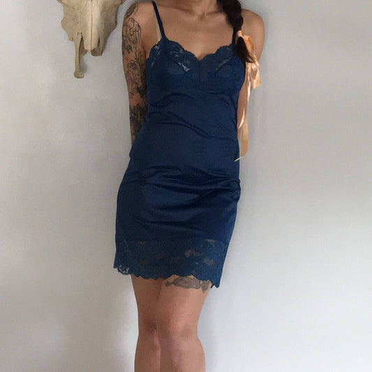 Vintage 1960's Indigo Slip by Vanity Fair -New with Tags - Daggers & Dames