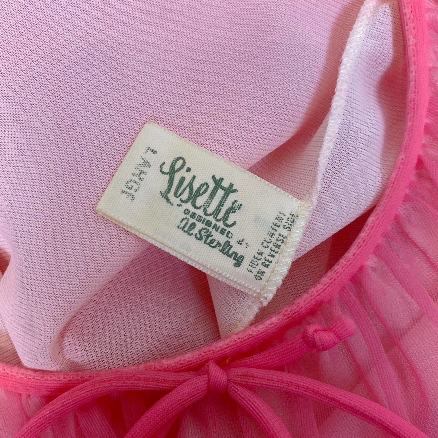 Vintage 1960's Nightgown & Peignoir Set | Bright Pink Nylon Chiffon with Ruffled Tulle Capelet | Size S, M, LG | Lisette by Al Sterling - Daggers & Dames