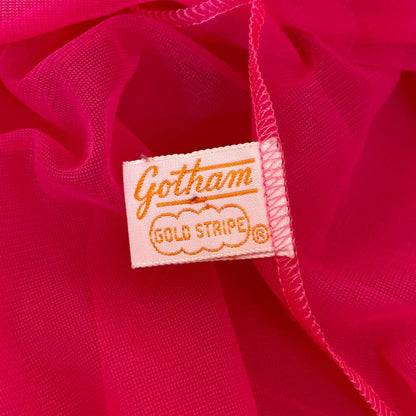 Vintage 1960's Nightgown & Peignoir Set | Hot Pink Nylon Chiffon with Ruffles | Size XS, S | Gotham - Daggers & Dames
