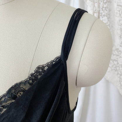 Vintage 1960's Nightgown & Peignoir Set | Sheer Black Nylon Chiffon with Lace | Size M, LG | Shadowline - Daggers & Dames