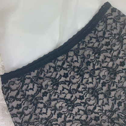 Vintage 1960's Pajama Set | Black Floral Lace over White Nylon with Frog Buttons | Size S | Glydon's of Hollywood - Daggers & Dames