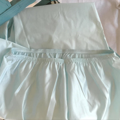 Vintage 1960's Pajama Set | Light Blue Nylon Satin with Rhinestone & Lace | New Old Stock | Vanity Fair | Boho Pajamas | Size M - Daggers & Dames