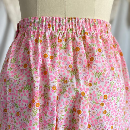 Vintage 1960's Pajama Set | Unworn Bright Floral Print Cotton with Mandarin Collar | Size M, LG | Lady No Belt, Formfit Rogers - Daggers & Dames
