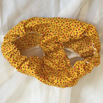 Vintage 1960's Panties | Goldenrod Floral Pattern Cotton with Ruffle Leg | New Old Stock | Low Waist Bloomers | Mushroom Gusset | Size XS - Daggers & Dames