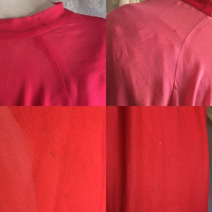 Vintage 1960's Pencil Dress with Cape Set | Scarlet Red & Light Pink Silk Chiffon | Bloomfield's | Size XS - Daggers & Dames