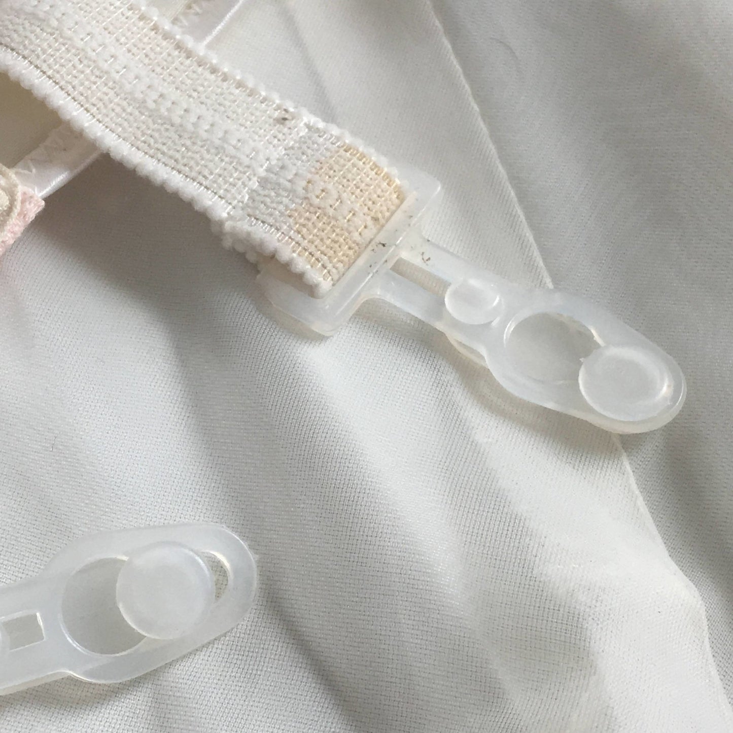 Vintage 1970's Garter Belt Girdle | Pink Cotton & White Satin with Lace | Button Side | Size LG - Daggers & Dames