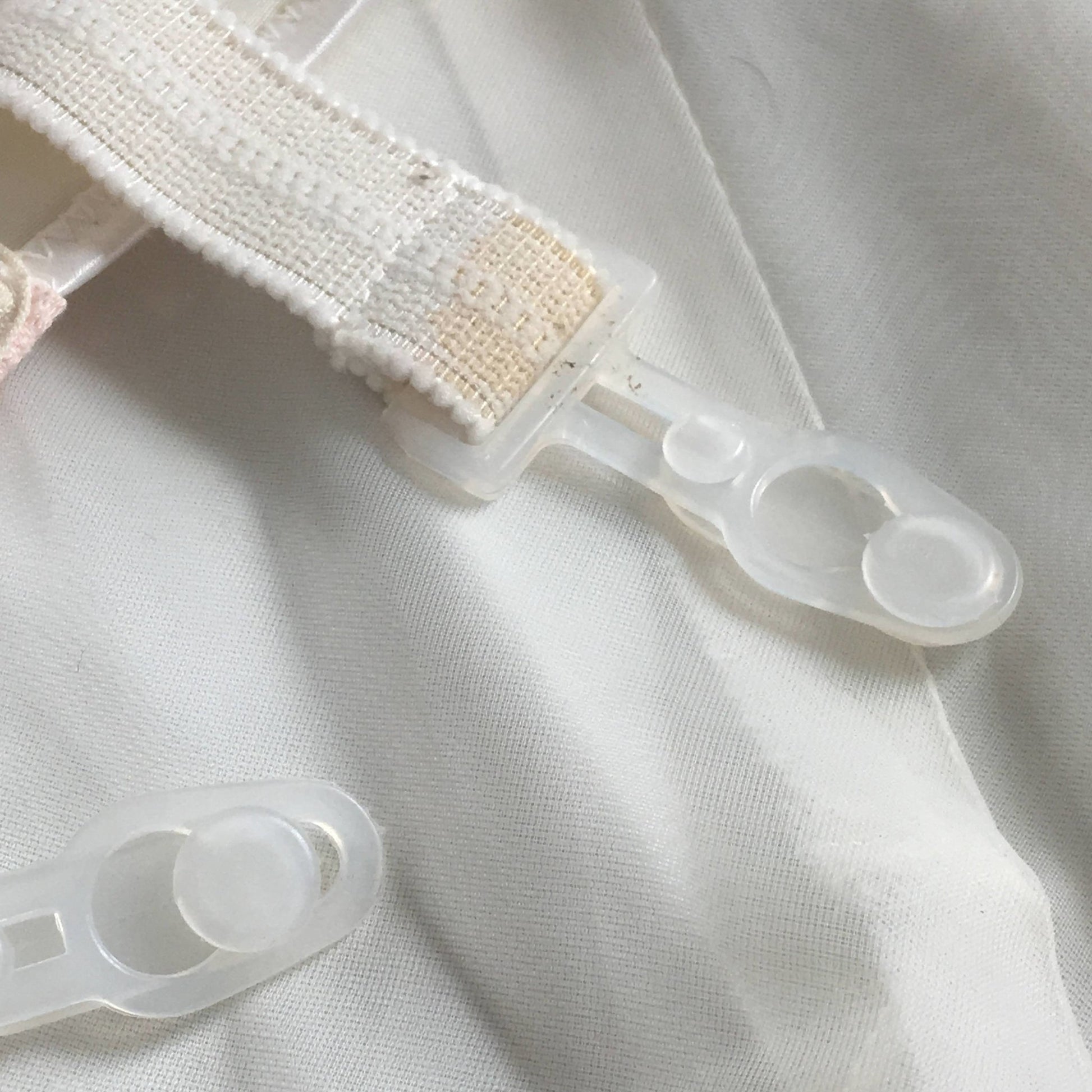 Vintage 1970's Garter Belt Girdle | Pink Cotton & White Satin with Lace | Button Side | Size LG - Daggers & Dames