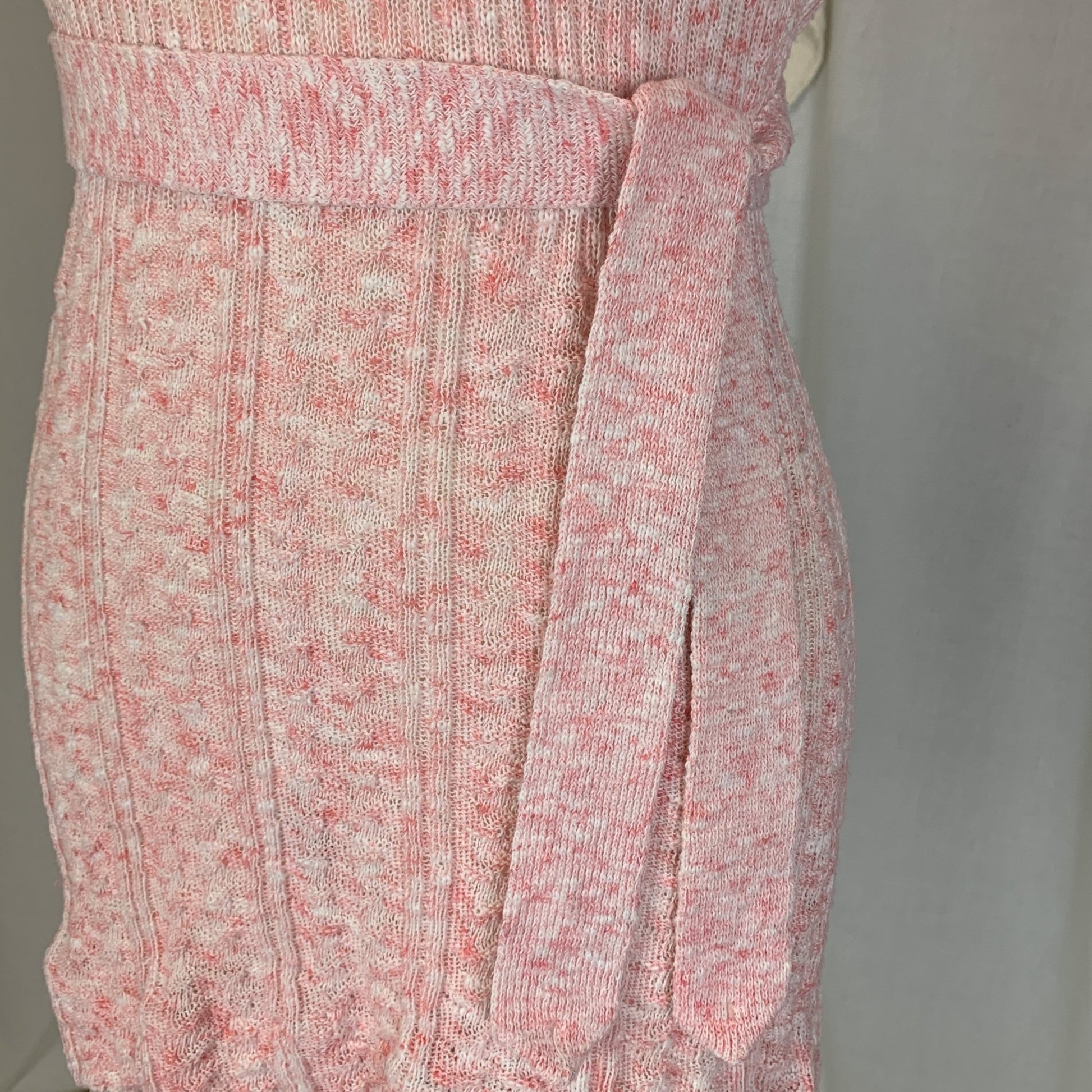 Vintage 1970's Pajama Set | 3 Piece Pink & White Calico Sweater Knit | Size S, M | Beeline - Daggers & Dames
