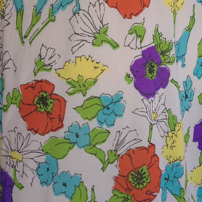 Vintage 1970's Slip | White Nylon with Watercolor Floral Pattern | Warner's | Size S, M - Daggers & Dames